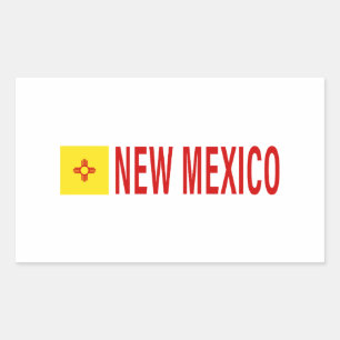Pegatina Rectangular Bandera de Nuevo México Símbolo de la Zia