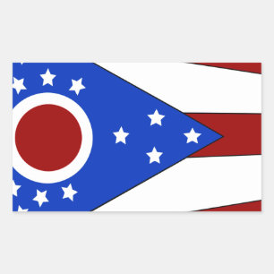 Pegatina Rectangular Bandera de Ohio