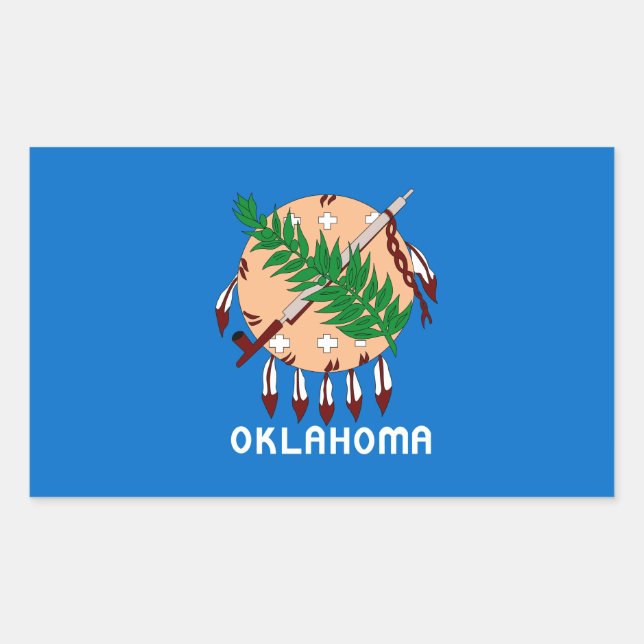 Pegatina Rectangular Bandera de Oklahoma (Anverso)