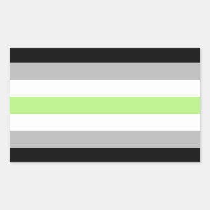 Pegatina Rectangular Bandera de Orgullo Agenero
