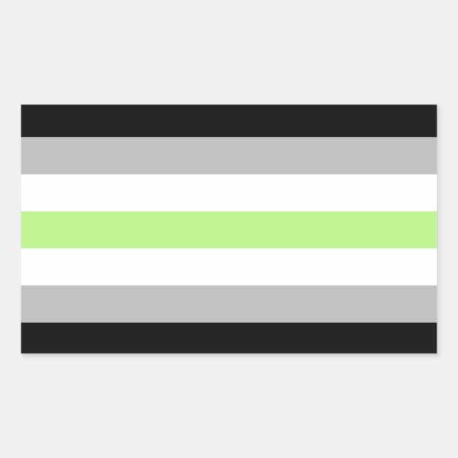 Pegatina Rectangular Bandera de Orgullo Agenero (Anverso)