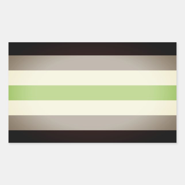 Pegatina Rectangular Bandera de Orgullo Agenero (Anverso)