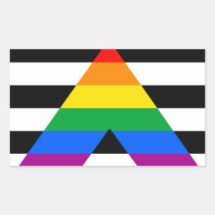 Pegatina Rectangular Bandera de Orgullo Aliado