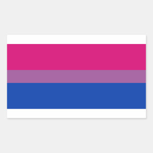 Pegatina Rectangular Bandera de orgullo bisexual
