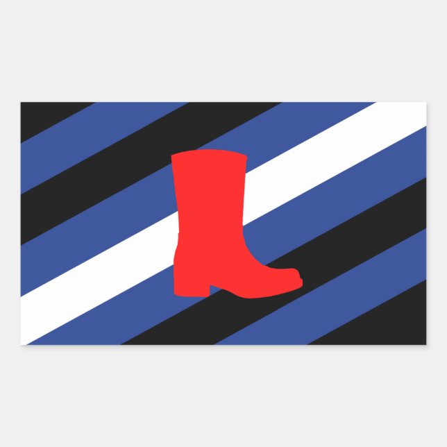 Pegatina Rectangular Bandera de Orgullo de Bota (Anverso)