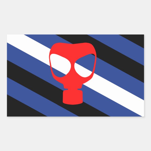 Pegatina Rectangular Bandera de Orgullo de Máscara (Anverso)