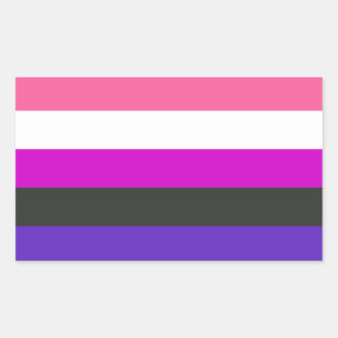 Pegatina Rectangular Bandera de orgullo genderfluid