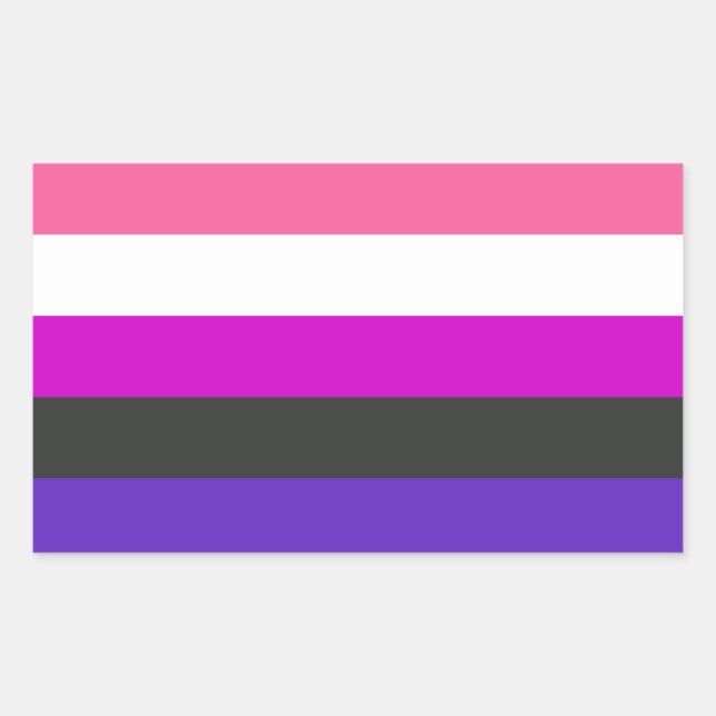 Pegatina Rectangular Bandera de orgullo genderfluid (Anverso)