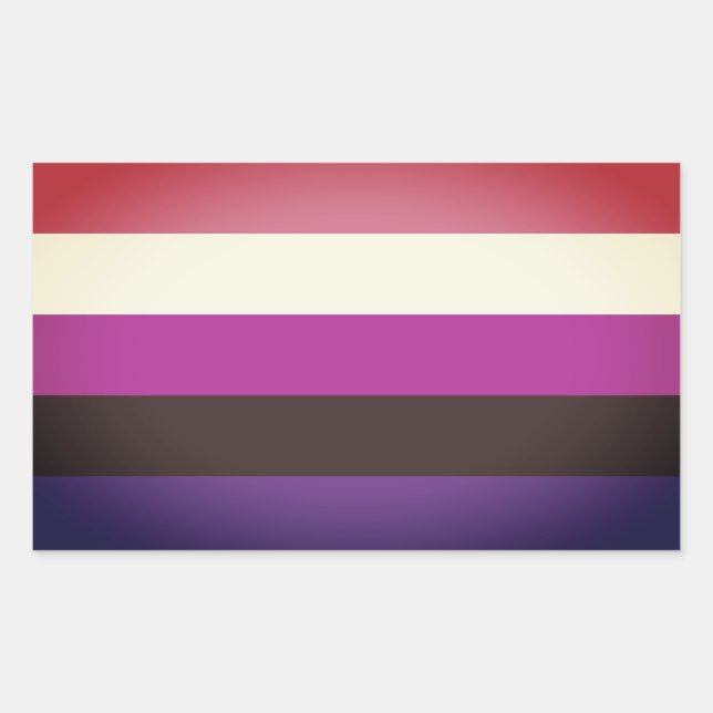 Pegatina Rectangular Bandera de orgullo genderfluid (Anverso)