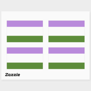 Pegatina Rectangular Bandera de orgullo Genderqueer