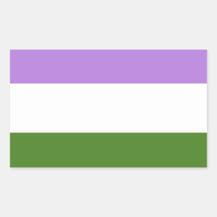 Pegatina Rectangular Bandera de orgullo genderqueer