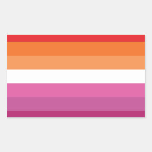 Pegatina Rectangular Bandera de Orgullo Lesbiano