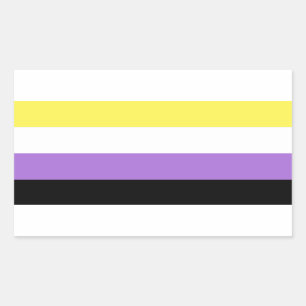 Pegatina Rectangular Bandera de Orgullo no binaria