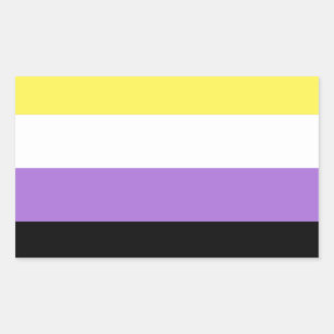 Pegatina Rectangular Bandera de Orgullo No Binario