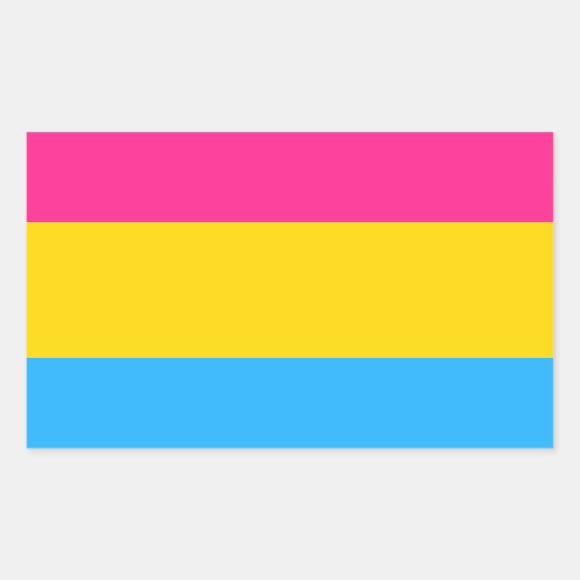Pegatina Rectangular Bandera de orgullo pansexual (Anverso)