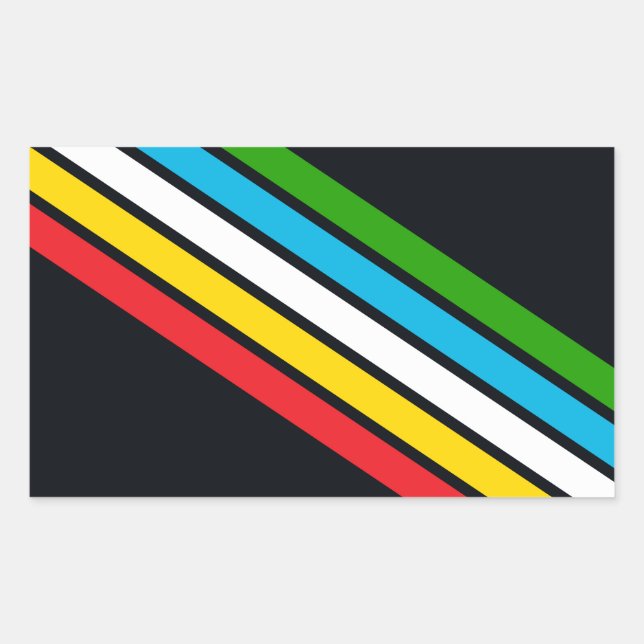 Pegatina Rectangular Bandera de orgullo por discapacidad (Anverso)