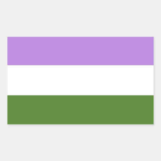 Pegatina Rectangular Bandera de Orgullo Queer (Anverso)