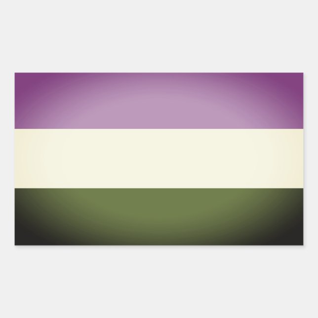 Pegatina Rectangular Bandera de Orgullo Queer (Anverso)