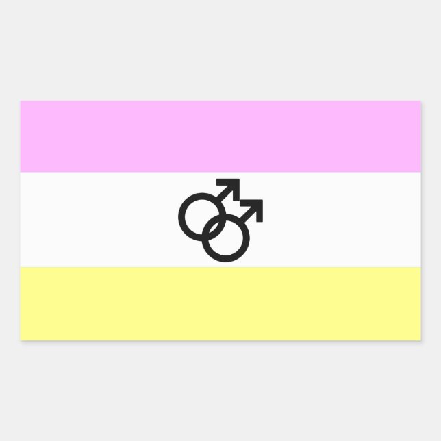 Pegatina Rectangular Bandera de Orgullo Twink (Anverso)