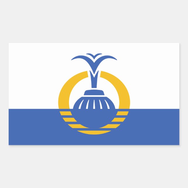 Pegatina Rectangular Bandera de Orlando, Florida (Anverso)