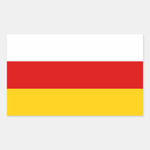 Pegatina Rectangular Bandera de Osetia del Sur