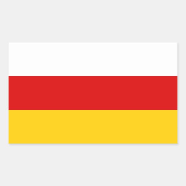 Pegatina Rectangular Bandera de Osetia del Sur (Anverso)