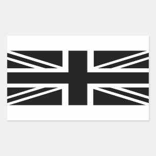 Pegatina Rectangular Bandera de país (BRITÁNICA) británica negra de