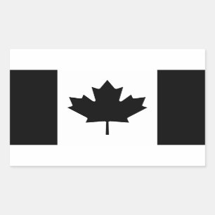 Pegatina Rectangular Bandera de país negra de Canadá