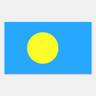 Pegatina Rectangular Bandera de Palau