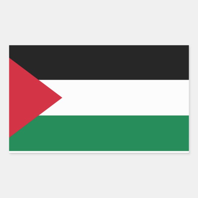 Pegatina Rectangular Bandera de Palestina (Anverso)