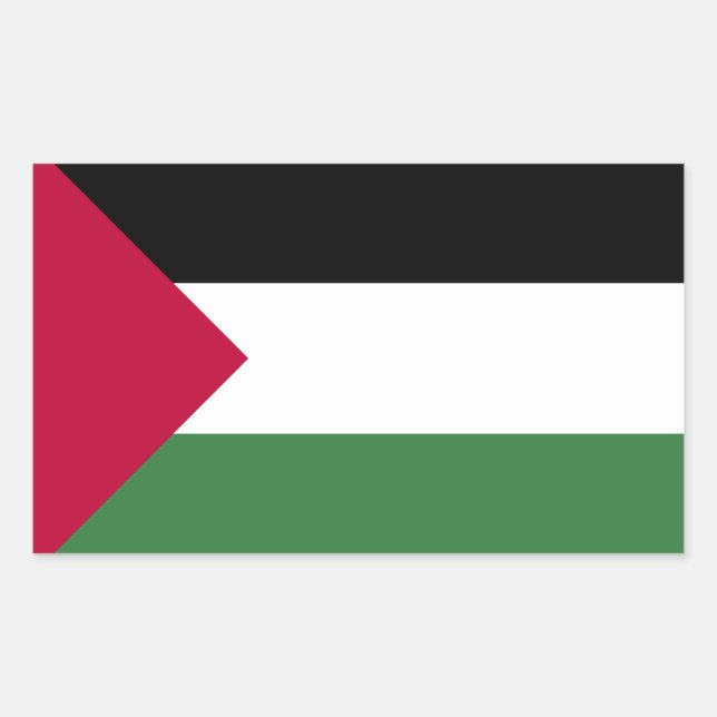 Pegatina Rectangular Bandera de Palestina (Anverso)