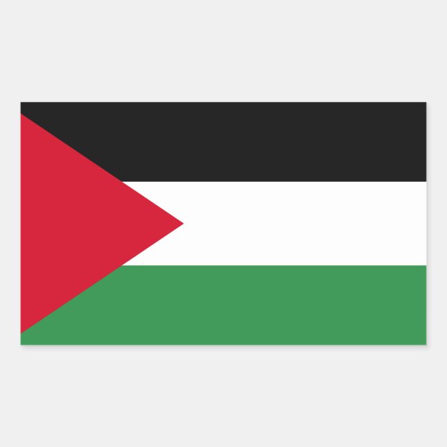 Pegatina Rectangular Bandera de Palestina (Anverso)