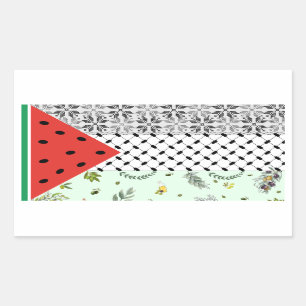 Pegatina Rectangular Bandera de Palestina