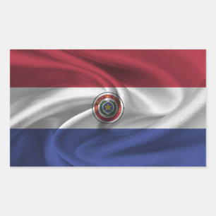 Pegatina Rectangular Bandera de Paraguay