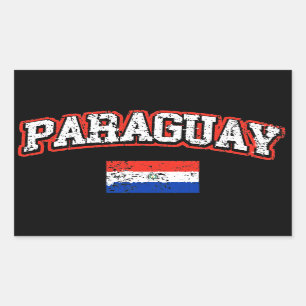 Pegatina Rectangular Bandera de Paraguay