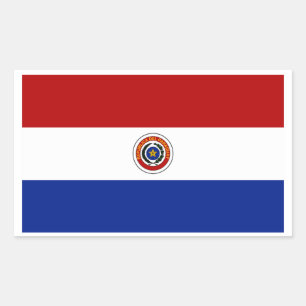 Pegatina Rectangular Bandera de Paraguay