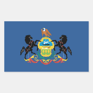 Pegatina Rectangular Bandera de Pennsylvania