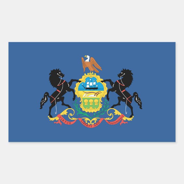Pegatina Rectangular Bandera de Pennsylvania (Anverso)