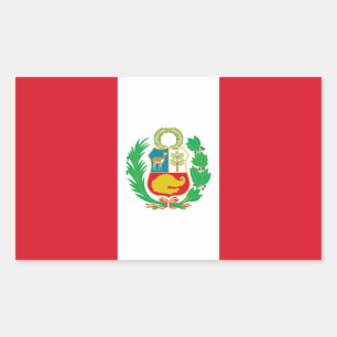 Pegatina Rectangular Bandera de Perú