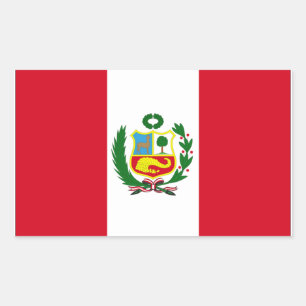 Pegatina Rectangular Bandera de Perú