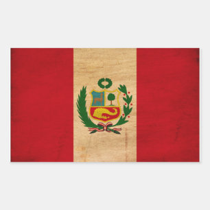 Pegatina Rectangular Bandera de Perú