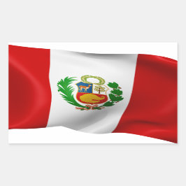 Pegatina Rectangular Bandera de Perú