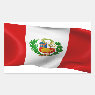 Pegatina Rectangular Bandera de Perú