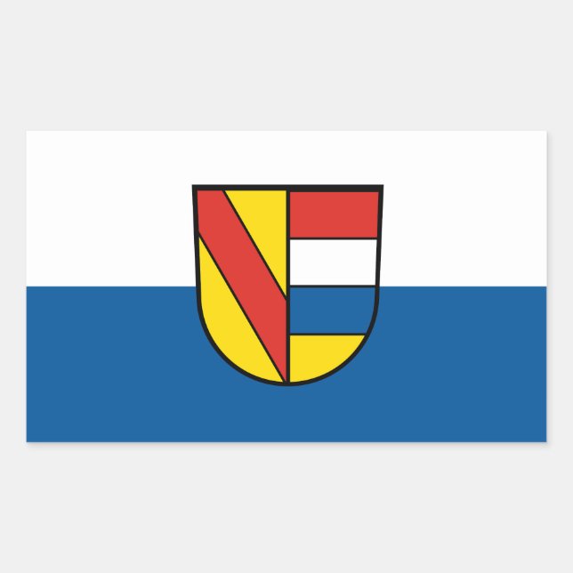 Pegatina Rectangular bandera de Pforzheim ciudad alemania símbolo emble (Anverso)