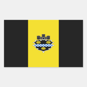 Pegatina Rectangular Bandera de Pittsburgh, Pennsylvania