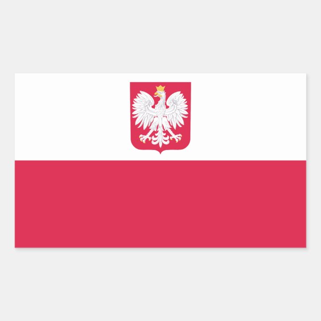 Pegatina Rectangular Bandera de Polonia (Anverso)