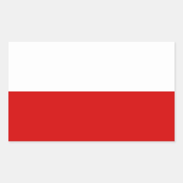 Pegatina Rectangular Bandera de Polonia (Anverso)