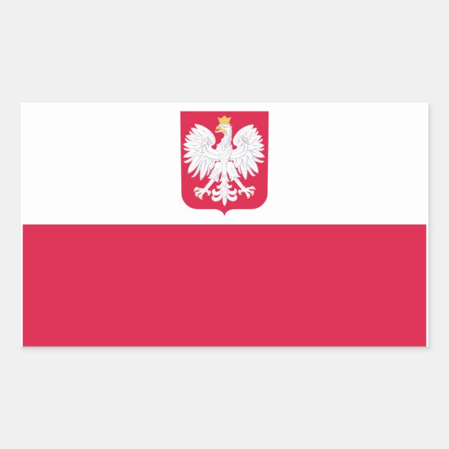 Pegatina Rectangular Bandera de Polonia (Anverso)