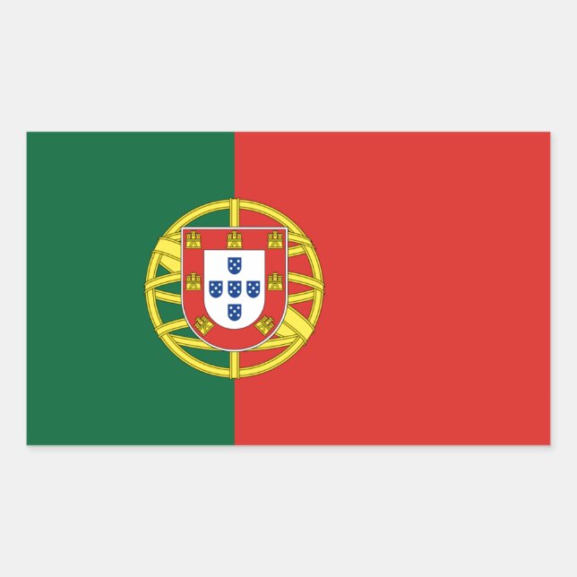 Pegatina Rectangular bandera de portugal (Anverso)