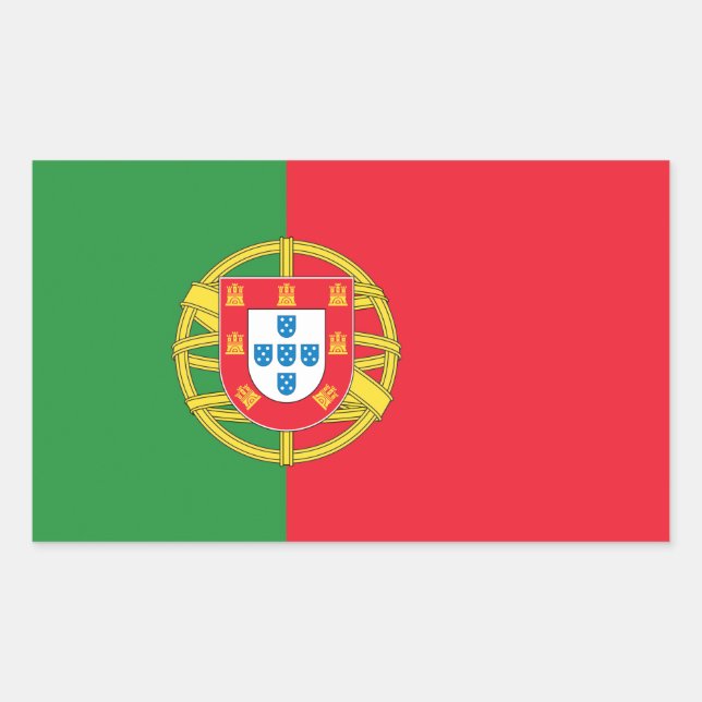 Pegatina Rectangular Bandera de Portugal (Anverso)